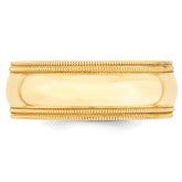 10k Yellow Gold 8mm Double Milgrain Comfort Fit Wedding Band Size 4